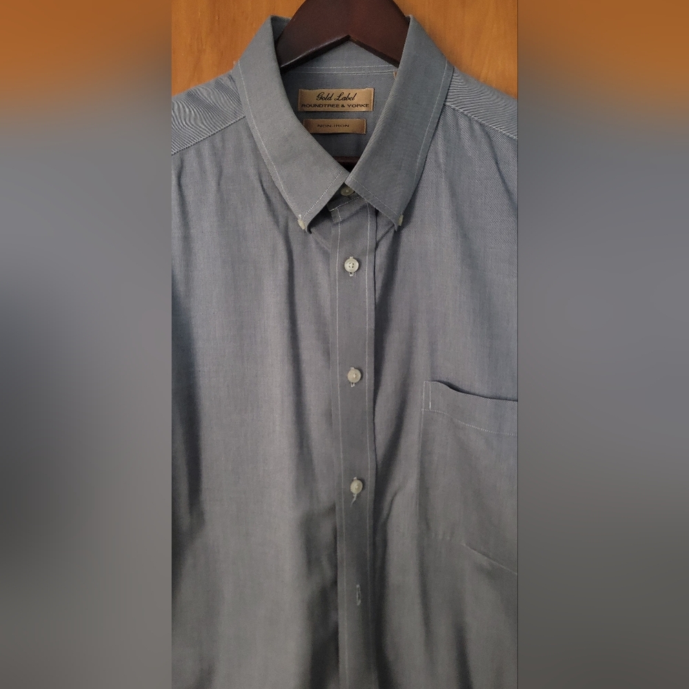 Roundtree & Yorke Gold Label Mens Gray Short Sleeve Shirt XL - Picture 2 of 9